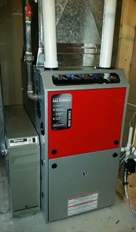 High-efficiency gas furnace installation
