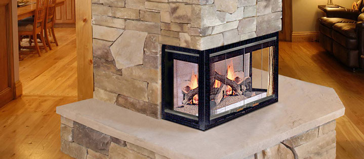 stone fireplace